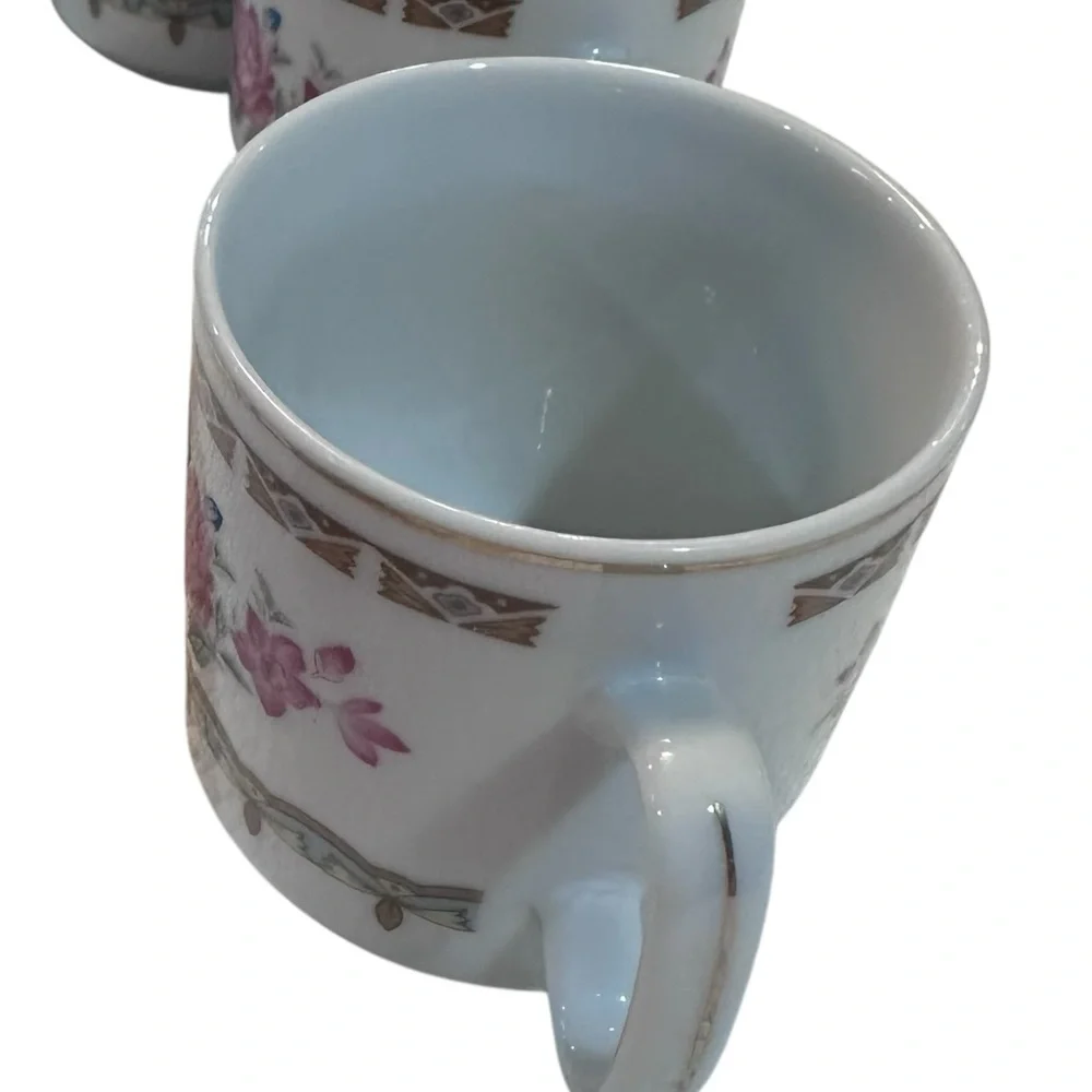 Vintage Floral Porcelain Tea‎ or Demitasse Cups – Set of 4 – Made in China